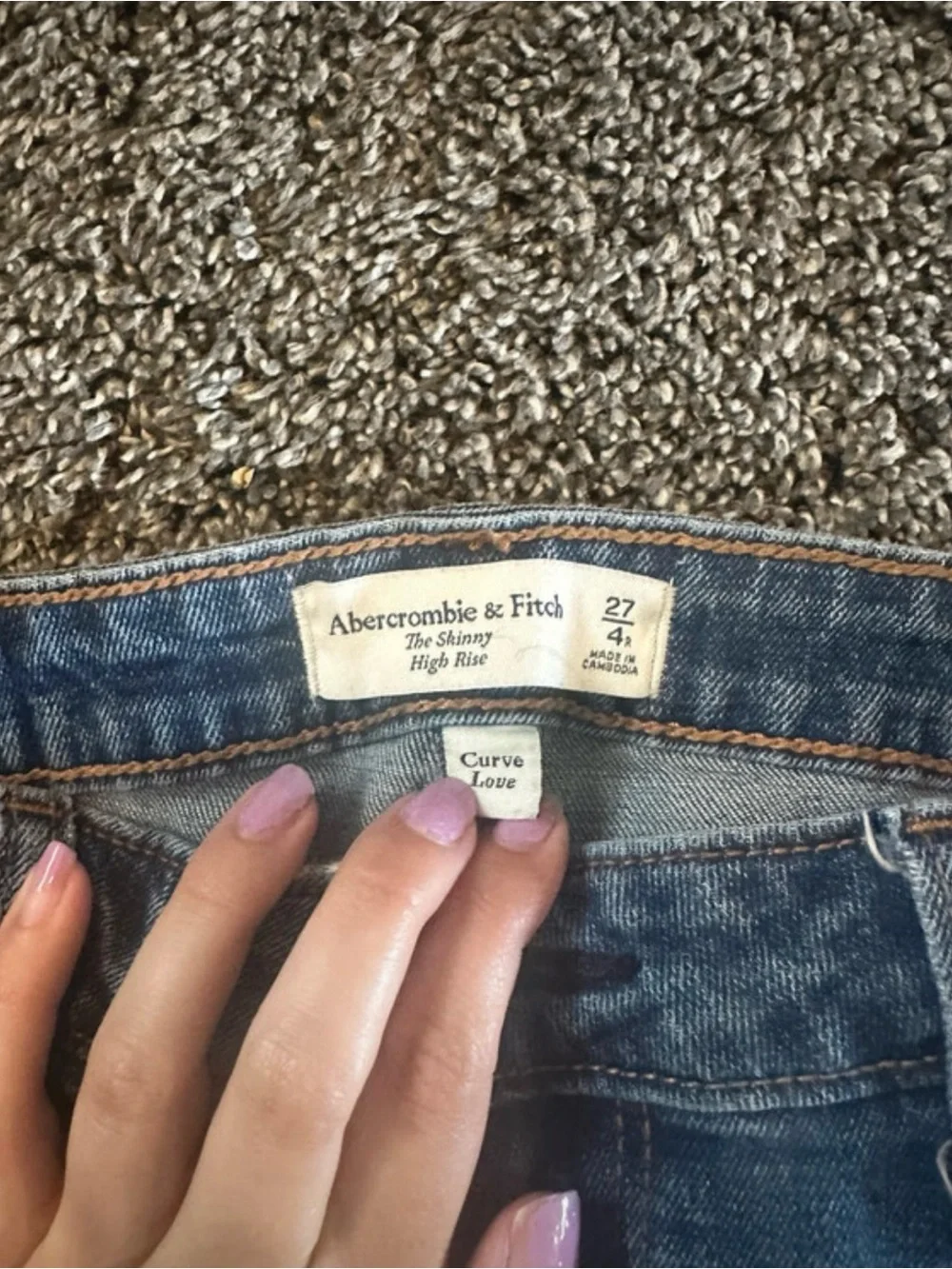 Abercrombie & Fitch Blue Denim Skinny High Rise Jeans
